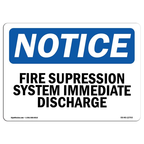 OSHA, Fire Suppression System Immediate Discharge, 5in X 3.5in, 10PK, 3.5" W, 5" L, Landscape, PK10